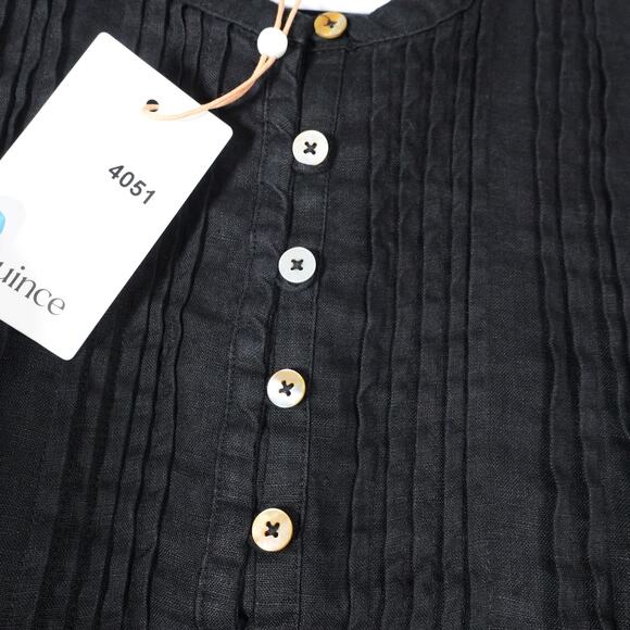 New Quince Womens European Linen Sleeveless Swing Dress Black Small 405181 - Picture 8 of 9